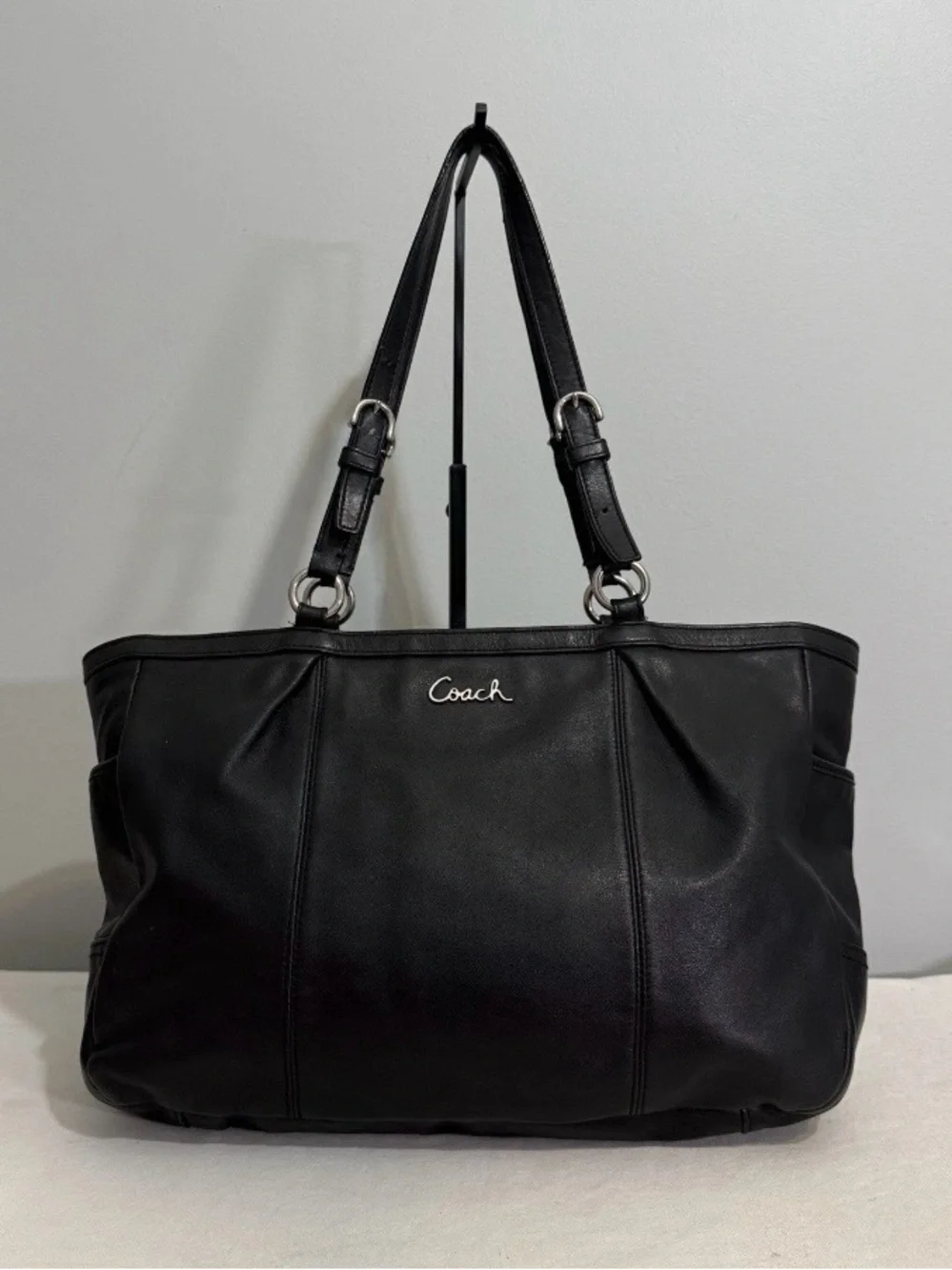 Coach Gallery East West Tote Shoulder Bag Black Leather Y2K Vintage F17722 FAIR